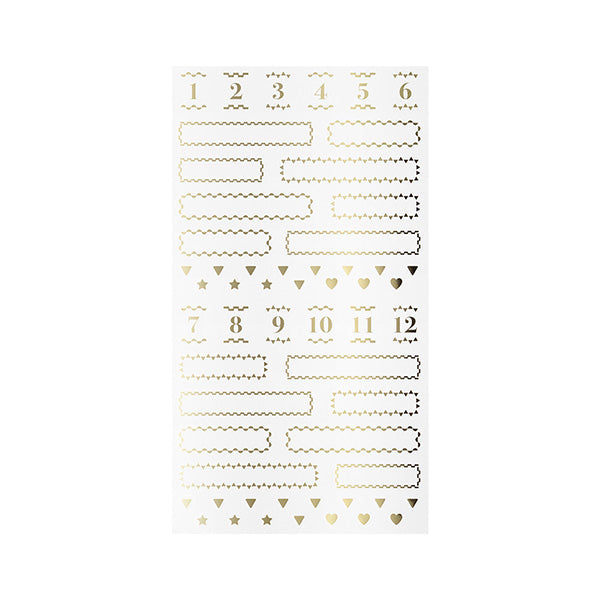 Midori Sticker 2390 Title Gold — side view