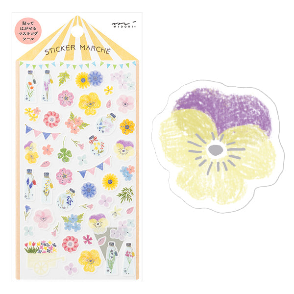 Midori Sticker 2453 Marché Pressed Flower, Midori, Sticker, midori-sticker-2453-marche-pressed-flower, , Cityluxe