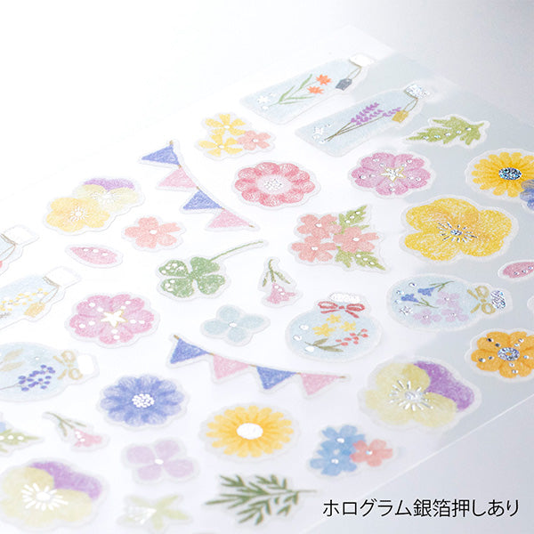 Midori Sticker 2453 Marché Pressed Flower — with packaging
