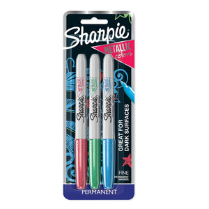 Sharpie® Fine Metallic Markers Set of 3, Sharpie, Marker, sharpie-fine-metallic-markers-set-of-3, Blue, Green, Multicolour, Pink, Cityluxe