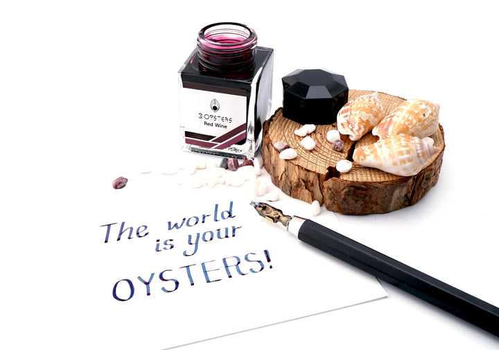 3 Oysters Delicious 38ml Ink Bottle Red Wine, 3 Oysters, Ink Bottle, oysters-delicious-30ml-ink-bottle-red-wine, 3 Oysters I.COLOR.U, Ink &amp; Refill, Ink bottle, Pen Lovers, Red, Cityluxe