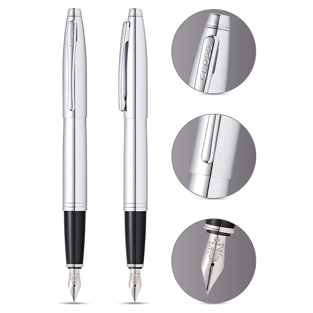 Cross Calias Polished Chrome Fountain Pen Gift Box, Cross, Fountain Pen, cross-calias-polished-chrome-fountain-pen-gift-box, , Cityluxe