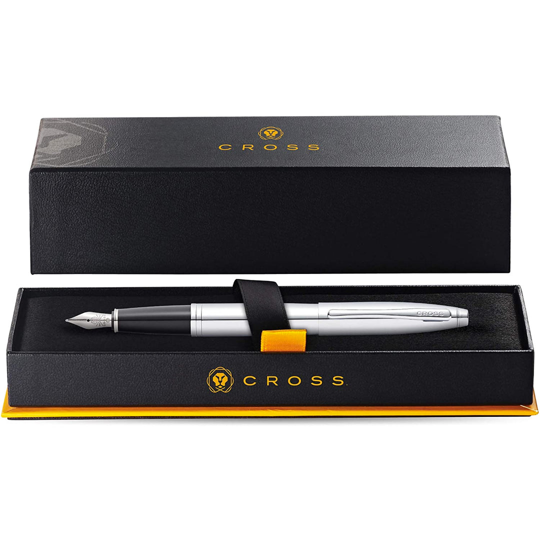 Cross Calias Polished Chrome Fountain Pen Gift Box, Cross, Fountain Pen, cross-calias-polished-chrome-fountain-pen-gift-box, , Cityluxe