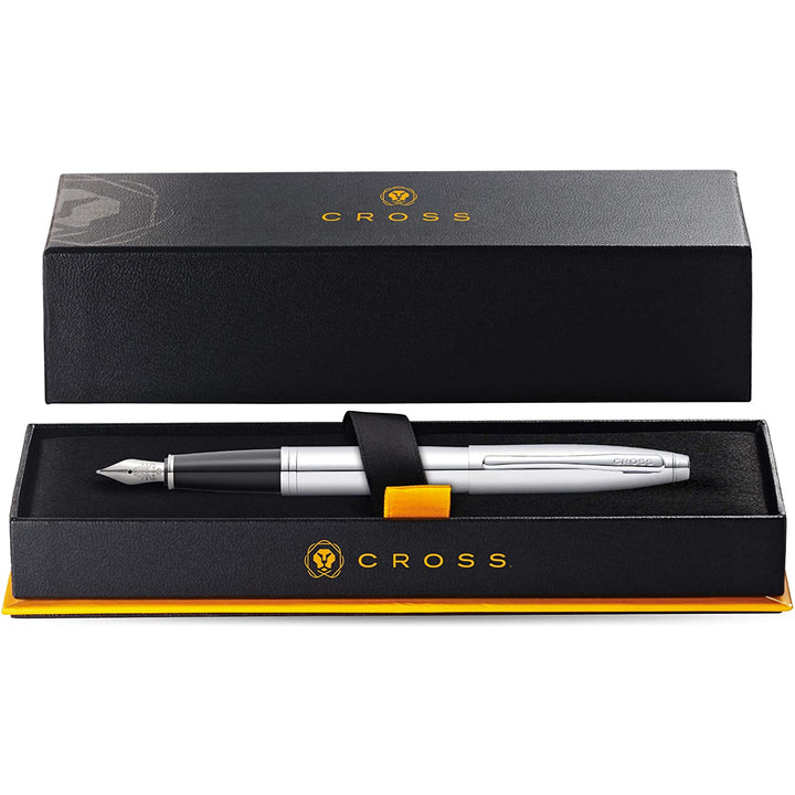 Cross Calias Polished Chrome Fountain Pen Gift Box, Cross, Fountain Pen, cross-calias-polished-chrome-fountain-pen-gift-box, , Cityluxe