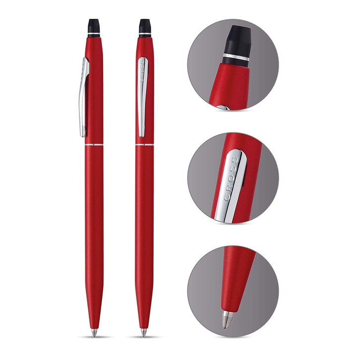 Cross Click Metallic Red Ballpoint Pen — tip detail