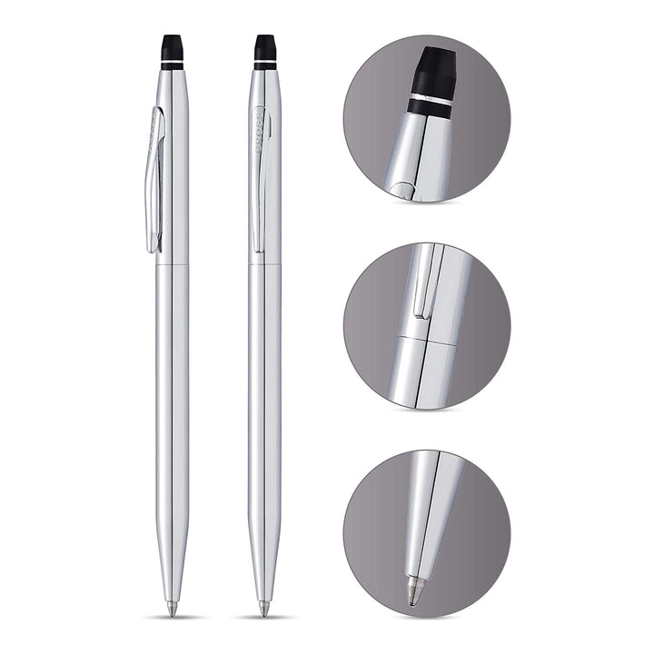 Cross Click Lustrious Chrome Ballpoint Pen — tip detail