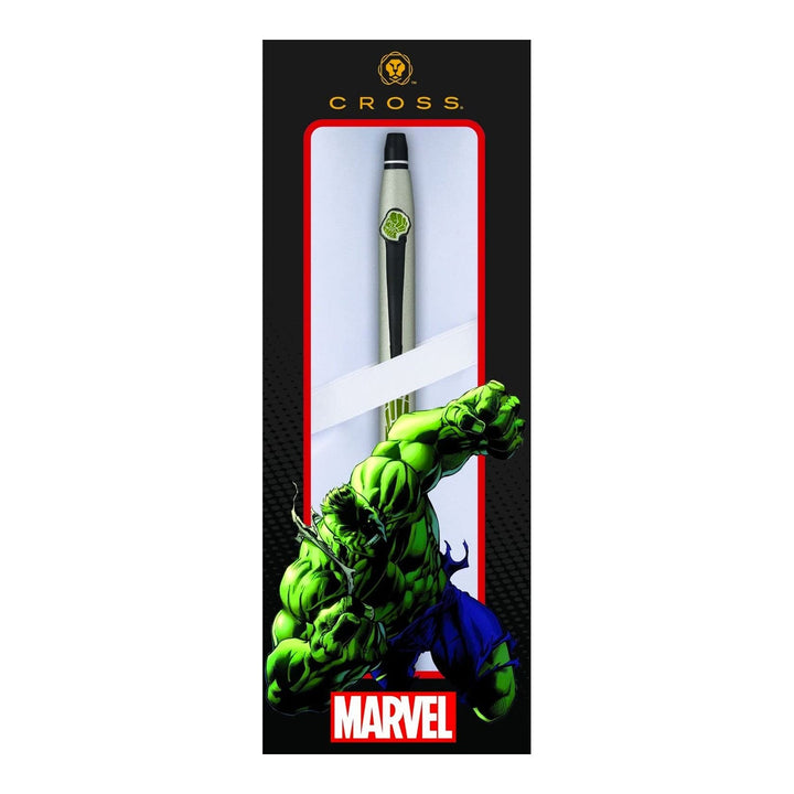 Cross Click Ballpoint Pen - Marvel Hulk — writing at an angle