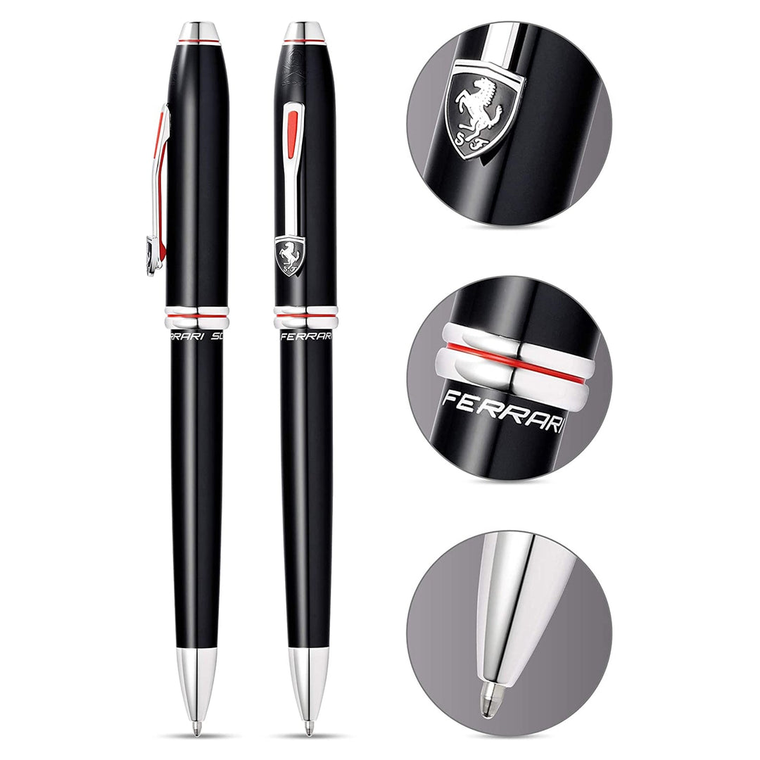 Cross Ferrari Townsend Ballpoint Pen - Glossy Black Lacquer — tip detail
