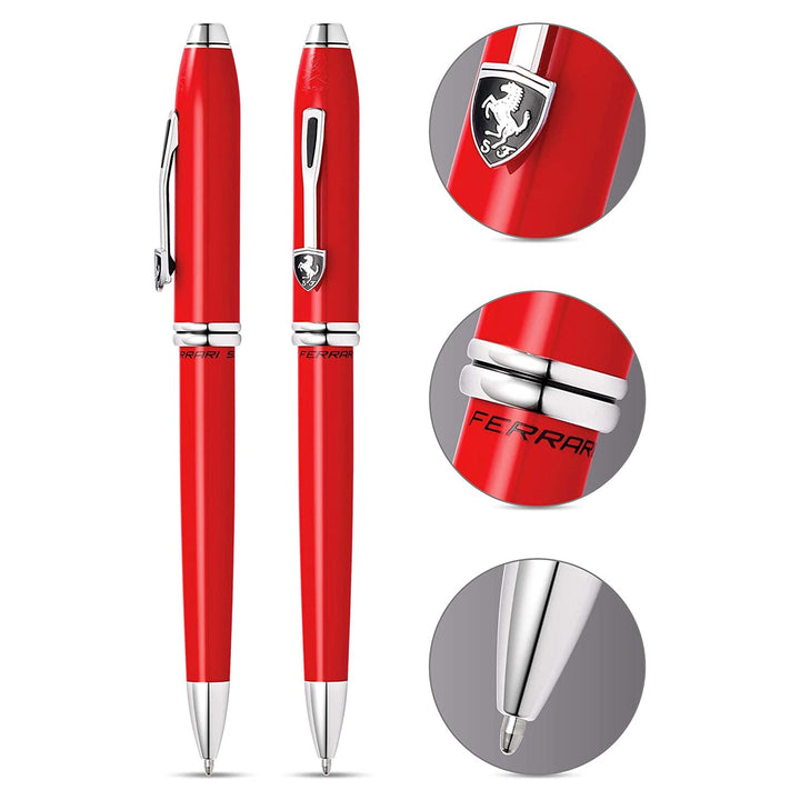 Cross Ferrari Townsend Ballpoint Pen - Glossy Rosso Corsa Red Lacquer — tip detail