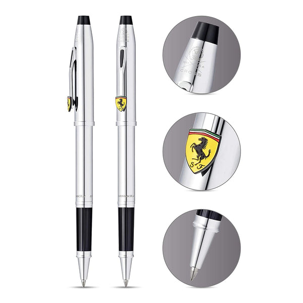 이미지를 갤러리 뷰어에 로드 , Cross Century II Ferrari Polished Chrome Rollerball Pen with Journal, Cross, Gift Set, cross-century-ii-ferrari-polished-chrome-rollerball-pen-with-journal, , Cityluxe
