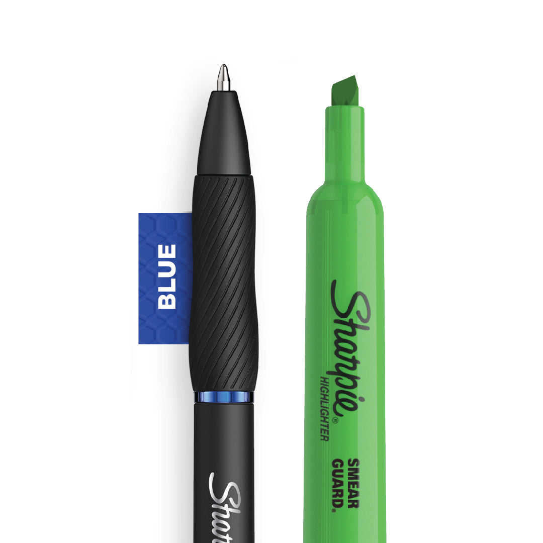 Sharpie Pen S Gel 0.5mm with Tank Highlighter Value Pack — in use