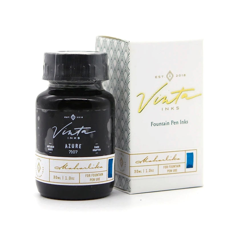 Vinta Inks 30ml Ink Bottle Azure (Maharlika 7107), Vinta Inks, Ink Bottle, vinta-inks-30ml-ink-bottle-azure-maharlika-7107, Blue, Grey, Inktober22, sheening, Cityluxe