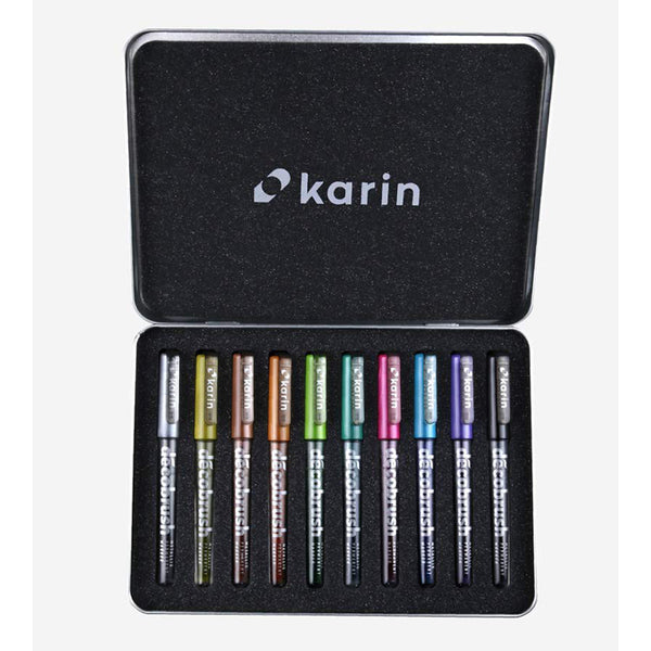 将图片加载到图库查看器，Karin DécoBrush Metallic Set of 10, Karin, Brush Pen, karin-decobrush-metallic-set-of-10, Multicolour, Cityluxe
