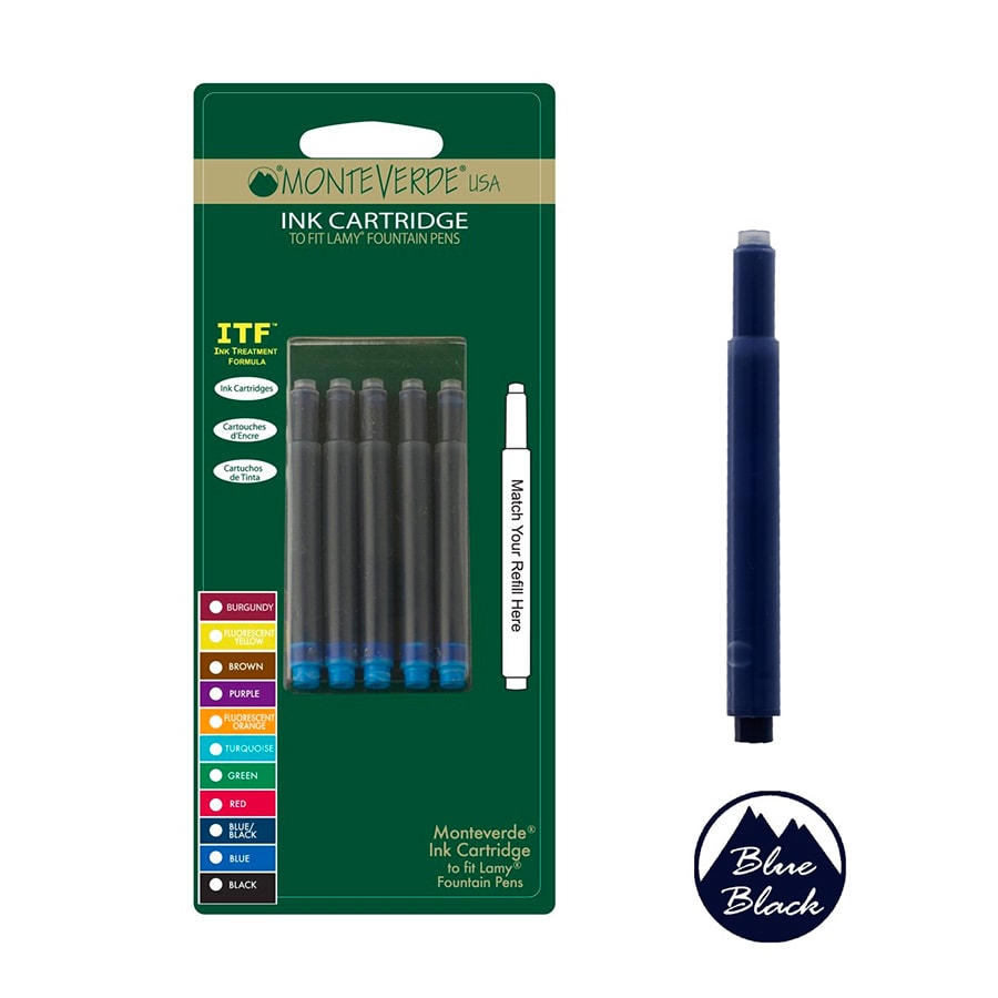 Monteverde Ink Cartridge For Lamy Fountain Pen Blue Black, Monteverde, Ink Cartridge, monteverde-ink-cartridge-for-lamy-fountain-pen-blue-black, Blue, Ink &amp; Refill, L302, Monteverde, Monteverde Refill, Cityluxe