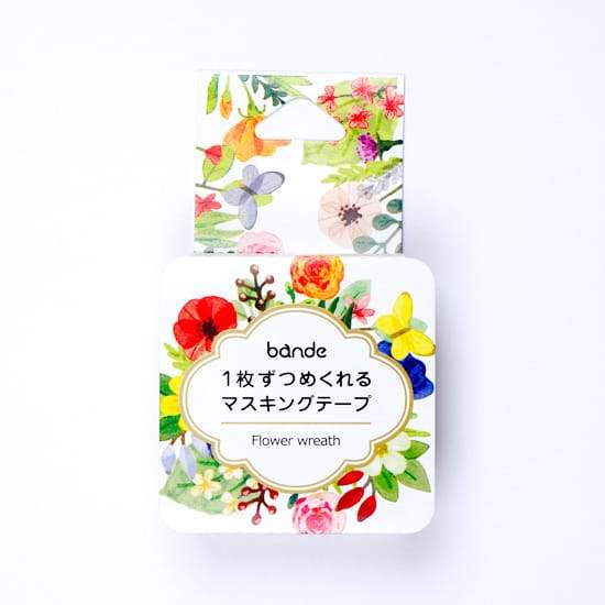 Load image into Gallery viewer, Bande Flower Wreath Washi Roll Sticker, Bande, Washi Roll Sticker, bande-flower-wreath-washi-roll-sticker, 2019ss, Tape, Washi Tape, Cityluxe
