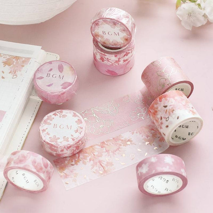 BGM Flying Flower Masking Tape — applied on surface