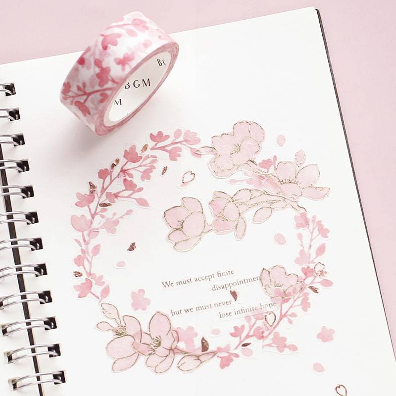 BGM Flying Flower Masking Tape — roll side