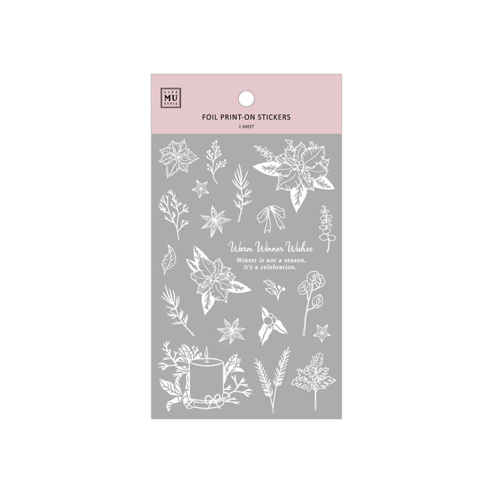 MU Craft Silver Foil Christmas Print-On Sticker 002 — front view