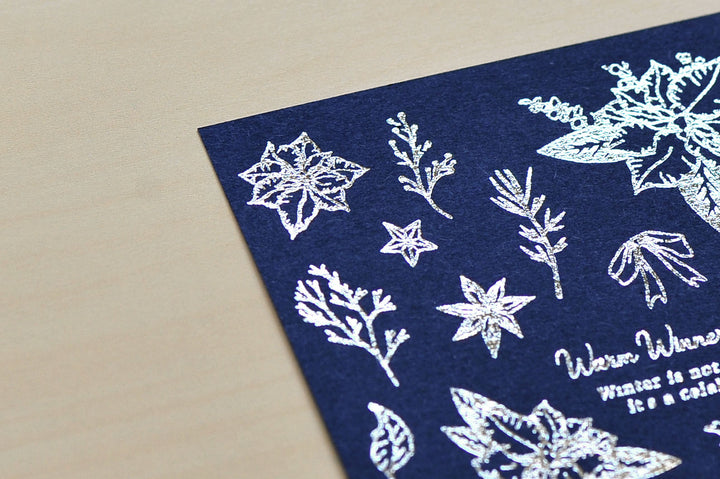 MU Craft Silver Foil Christmas Print-On Sticker 002 — side view