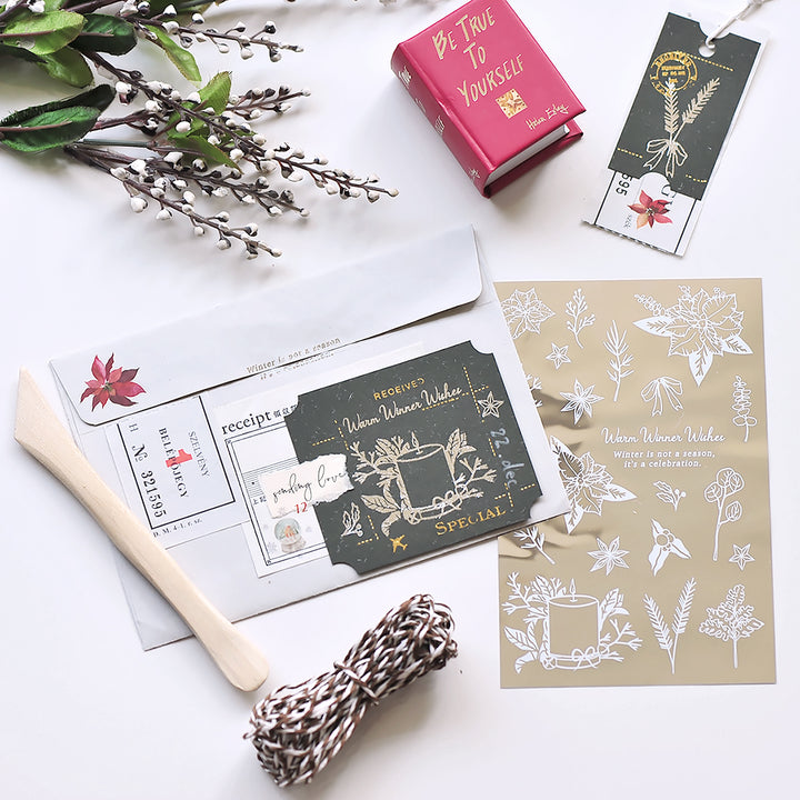 MU Craft Silver Foil Christmas Print-On Sticker 002 — detail view