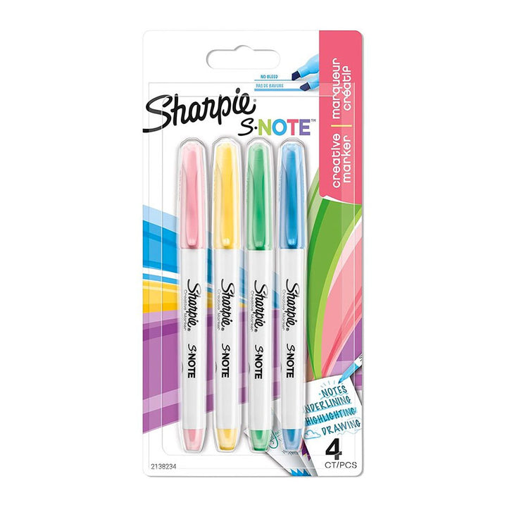Sharpie S-Note Chisel Tip Creative Markers (Pack of 4) — front view