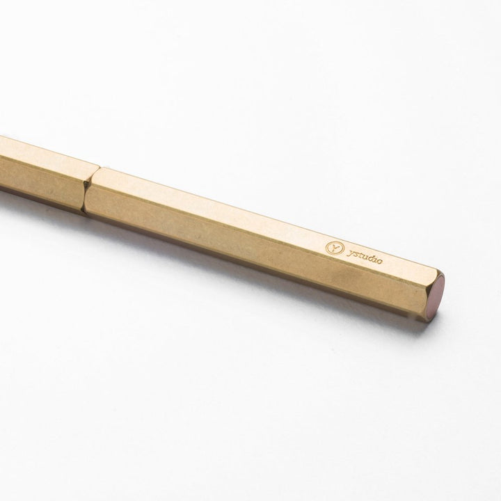 Ystudio Classic Revolve-Slim Ballpoint Pen - Brass — barrel detail