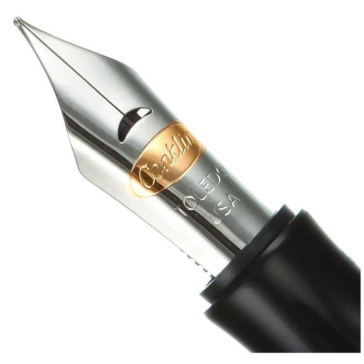 Conklin Duragraph Fountain Pen Purple Nights — flat lay