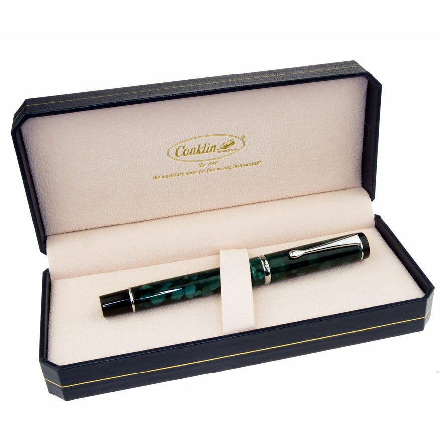 Conklin Duragraph Fountain Pen Forest Green Fine — engraving example