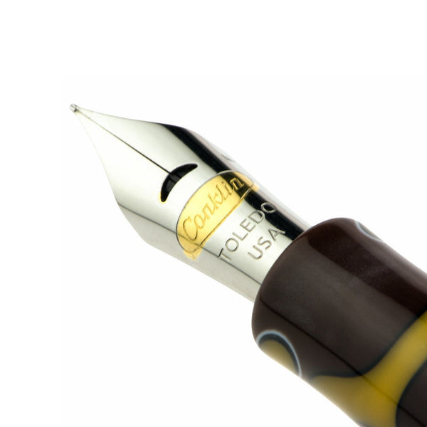 Load image into Gallery viewer, Conklin All American Fountain Pen Yellowstone Medium, Conklin, Fountain Pen, conklin-all-american-fountain-pen-yellowstone-medium, Brown, Bullet Journalist, can be engraved, Pen Lovers, Yellow, Cityluxe
