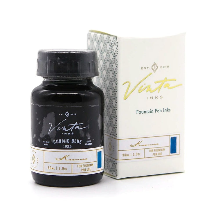 Vinta Inks 30ml Ink Bottle Cosmic Blue, Shimmer (Kosmos 1955), Vinta Inks, Ink Bottle, vinta-inks-30ml-ink-bottle-cosmic-blue-shimmer, Blue, Inktober22, shimmering, Cityluxe