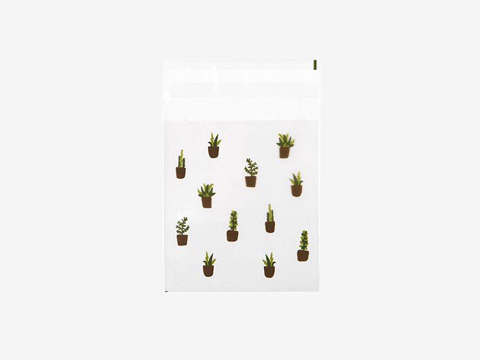 DailyLike Succulent Small Clear Gift Bag, DailyLike, Opp Bag, dailylike-succulent-small-clear-gift-bag-dsbs02, For Crafters, washi tape, Cityluxe