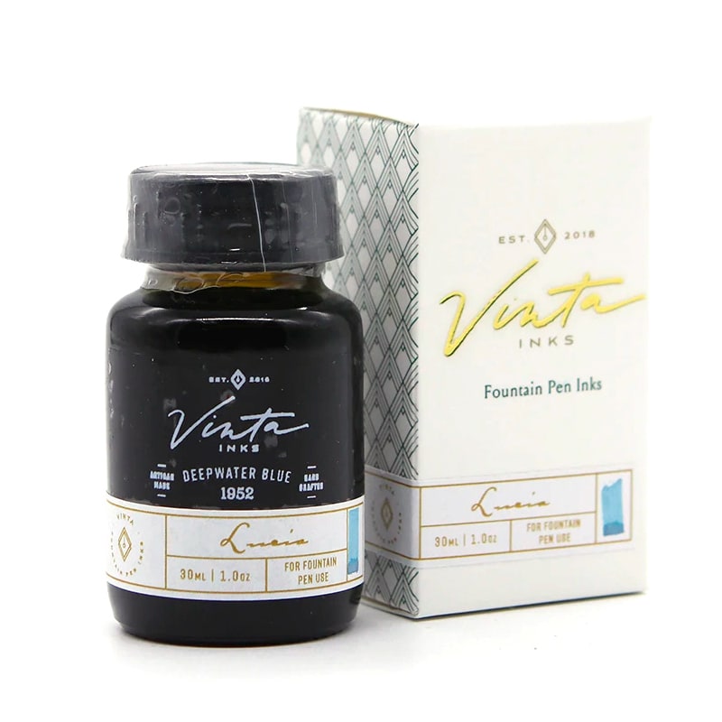 Vinta Inks 30ml Ink Bottle Deepwater Blue (Lucia 1952), Vinta Inks, Ink Bottle, vinta-inks-30ml-ink-bottle-deepwater-blue-lucia-1952, Blue, Inktober22, Cityluxe
