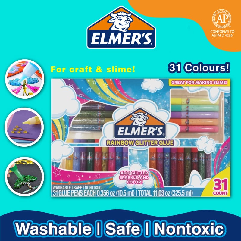 Elmer's 3D Rainbow Glitter Glue Pen Set