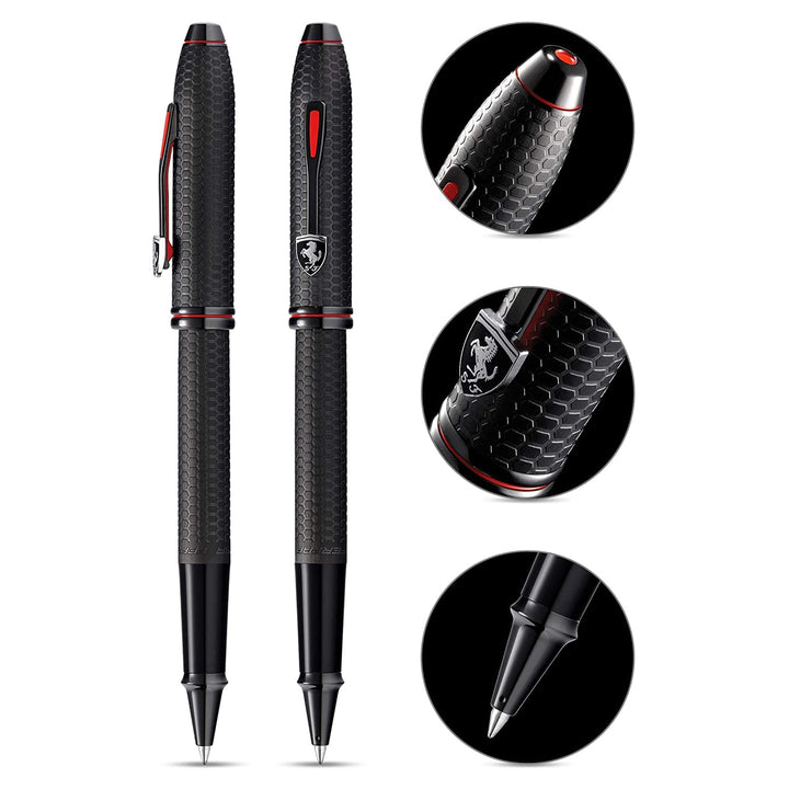 Cross Townsend Ferrari Brushed Black Etched Honeycomb Rollerball Pen, Cross, Rollerball Pen, cross-townsend-ferrari-brushed-black-etched-honeycomb-rollerball-pen, , Cityluxe