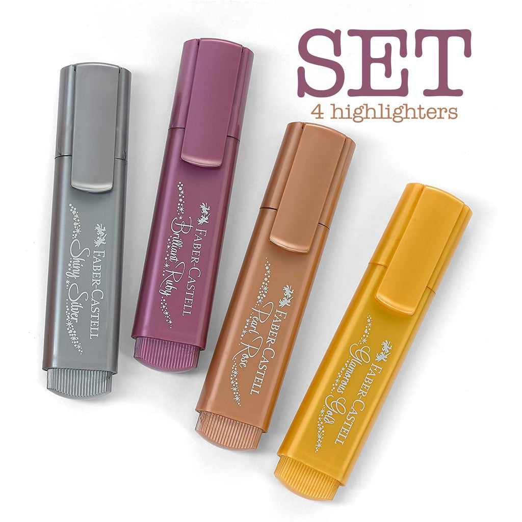 Faber-Castell Highlighter TL 46 Metallic Set of 4 — with packaging