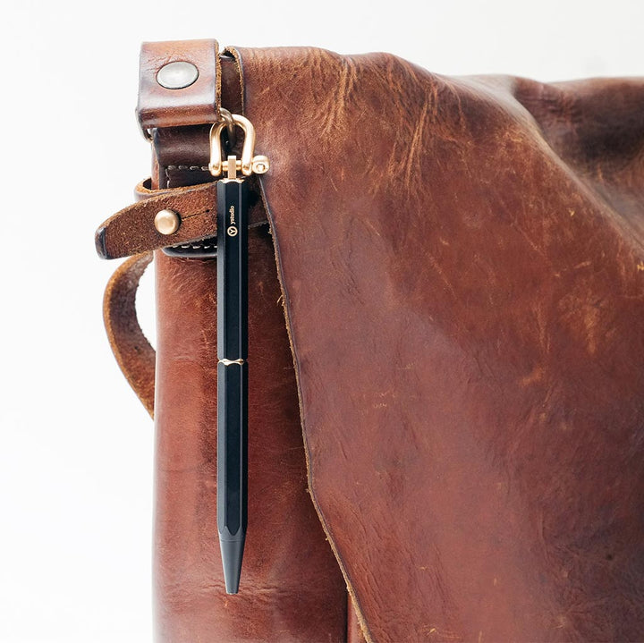 Ystudio Brassing Portable Ballpoint Pen Black — barrel detail