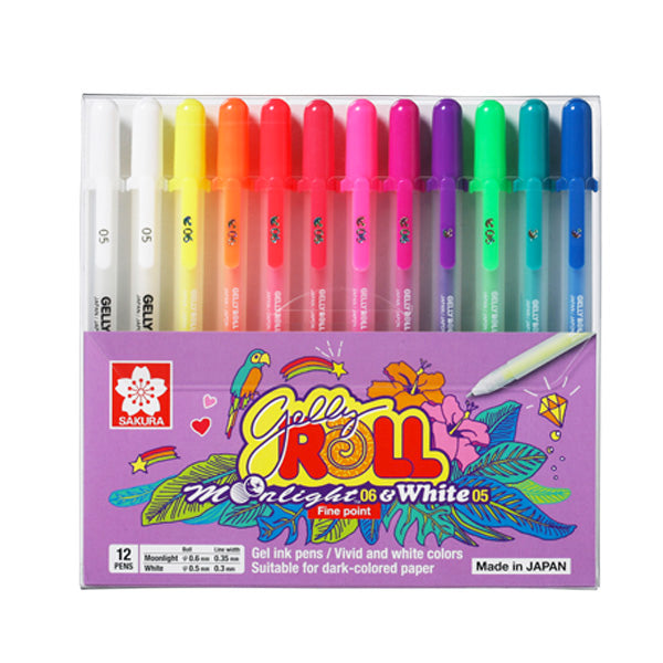 Sakura Gelly Roll Moonlight Set of 12, Sakura, Gel Pen, sakura-gelly-roll-moonlight-set-of-12, Multicolour, Cityluxe