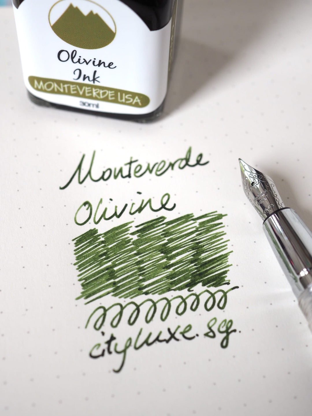 Monteverde 30ml Ink Bottle Olivine, Monteverde, Ink Bottle, monteverde-30ml-ink-bottle-olivine, G309, Green, Ink &amp; Refill, Ink bottle, Monteverde, Monteverde Ink Bottle, Monteverde Refill, Pen Lovers, Cityluxe