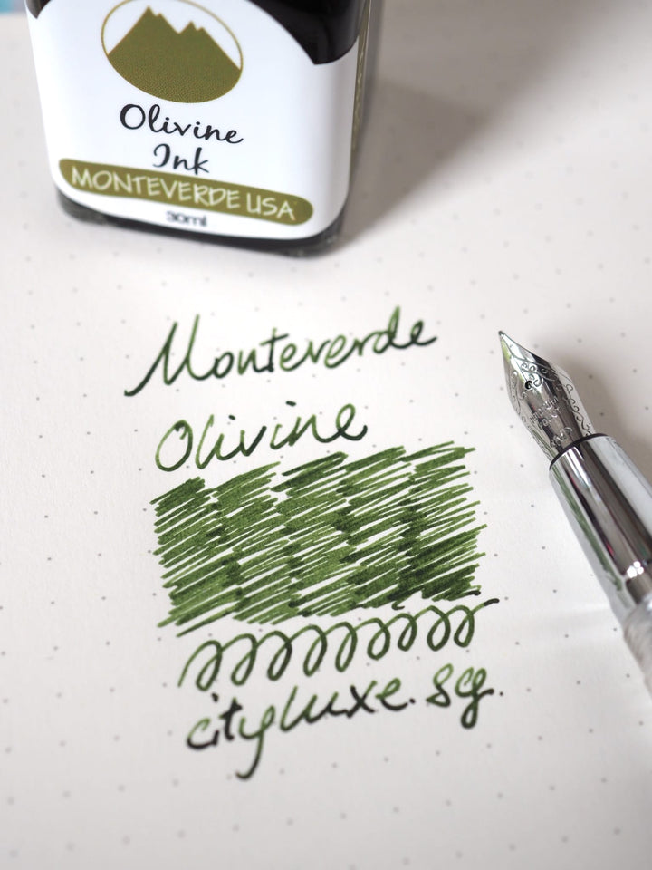 Monteverde 30ml Ink Bottle Olivine, Monteverde, Ink Bottle, monteverde-30ml-ink-bottle-olivine, G309, Green, Ink &amp; Refill, Ink bottle, Monteverde, Monteverde Ink Bottle, Monteverde Refill, Pen Lovers, Cityluxe