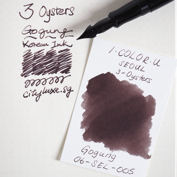 Load image into Gallery viewer, 3 Oysters I.COLOR.U 38ml Ink Bottle Gogung, 3 Oysters, Ink Bottle, 3-oysters-i-color-u-38ml-ink-bottle-gogung, 3 Oysters I.COLOR.U, Brown, Ink &amp; Refill, Ink bottle, Pen Lovers, Cityluxe
