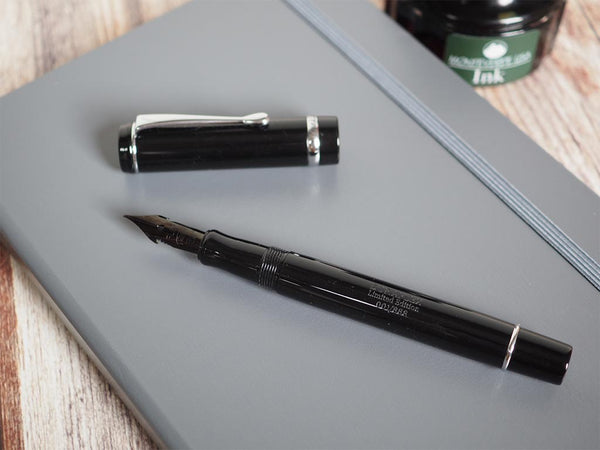 Load image into Gallery viewer, Conklin Duraflex Limited Edition Fountain Pen (Flex Nib) Chrome, Conklin, Fountain Pen, conklin-duraflex-limited-edition-fountain-pen-flex-nib-chrome, bLACK, Bullet Journalist, can be engraved, Pen Lovers, Cityluxe
