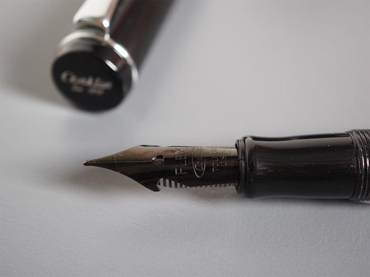 Conklin Duraflex Limited Edition Fountain Pen (Flex Nib) Chrome, Conklin, Fountain Pen, conklin-duraflex-limited-edition-fountain-pen-flex-nib-chrome, bLACK, Bullet Journalist, can be engraved, Pen Lovers, Cityluxe