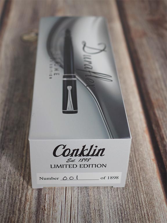 Conklin Duraflex Limited Edition Fountain Pen (Flex Nib) Chrome, Conklin, Fountain Pen, conklin-duraflex-limited-edition-fountain-pen-flex-nib-chrome, bLACK, Bullet Journalist, can be engraved, Pen Lovers, Cityluxe