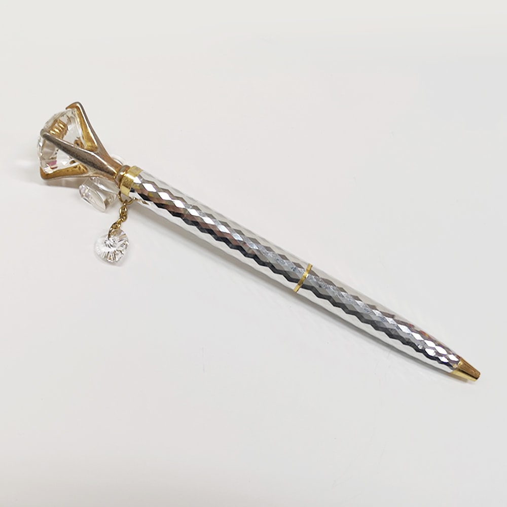 Helen Kelly Diamond Charm Pen Silver, Helen Kelly, Ballpoint Pen, helen-kelly-diamond-charm-pen, For Students, pen under $30, Silver, Cityluxe
