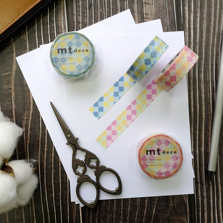 MT Deco Washi Tape Checkers Stripe Blue, MT Tape, Washi Tape, mt-deco-washi-tape-checkers-stripe-blue, mt2020ss, Cityluxe