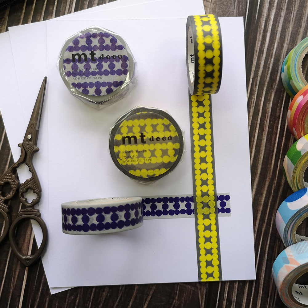 MT Deco Washi Tape Ladder Dot Yellow, MT Tape, Washi Tape, mt-deco-washi-tape-ladder-dot-yellow, mt2020ss, Cityluxe