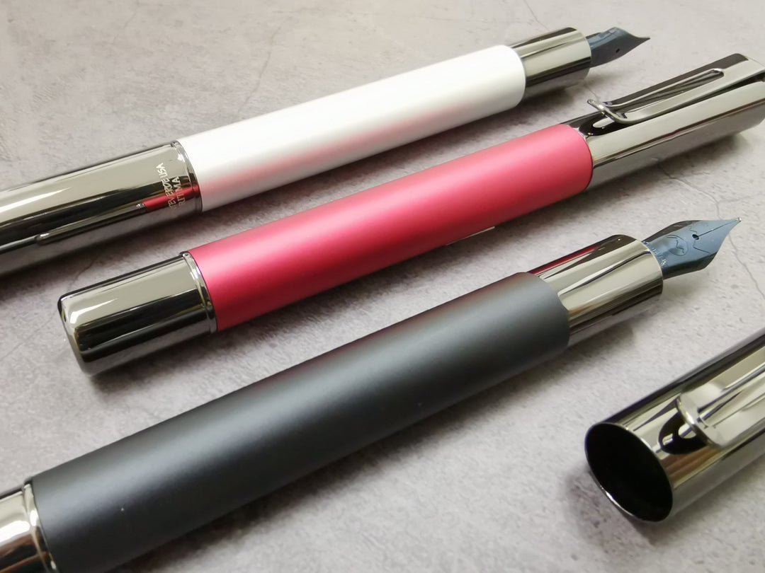 Monteverde Ritma Fountain Pen Red — writing at an angle