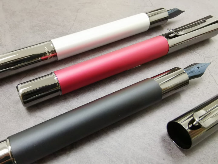 Monteverde Ritma Fountain Pen Red — writing at an angle