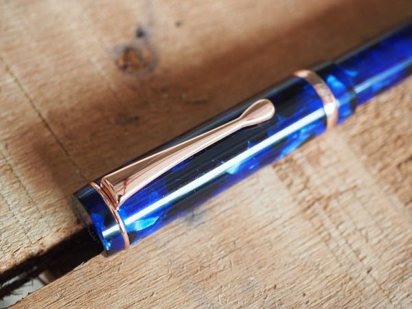 Load image into Gallery viewer, Conklin Duraflex 120th Anniversary Fountain Pen (Rose Gold Flex Nib), Conklin, Fountain Pen, conklin-duraflex-120th-anniversary-fountain-pen-rose-gold-flex-nib, Blue, Bullet Journalist, can be engraved, Pen Lovers, Cityluxe
