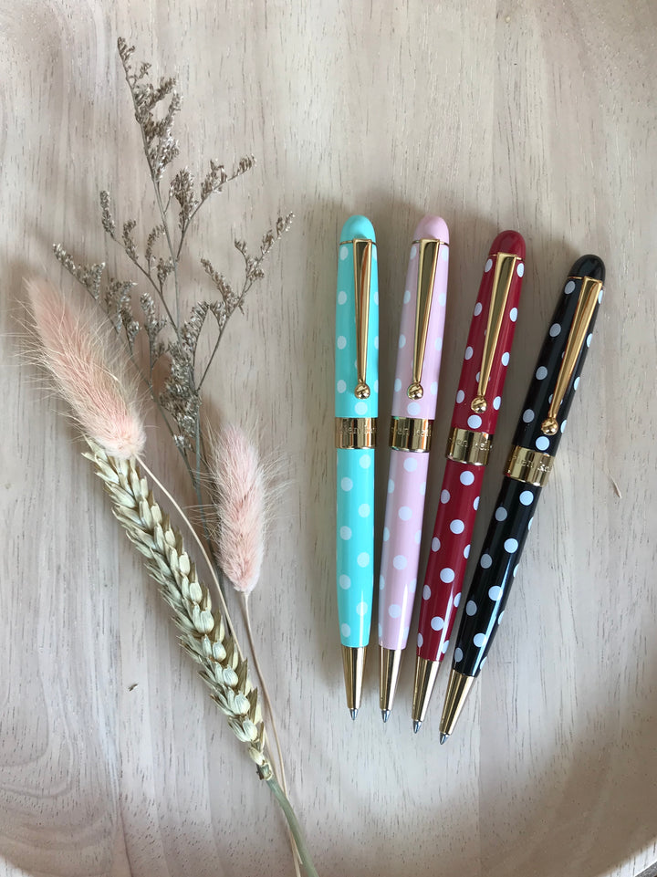 Helen Kelly Dotti Pen Black, Helen Kelly, Ballpoint Pen, helen-kelly-dotti-pen-black, Black, can be engraved, For Students, pen under $30, Cityluxe